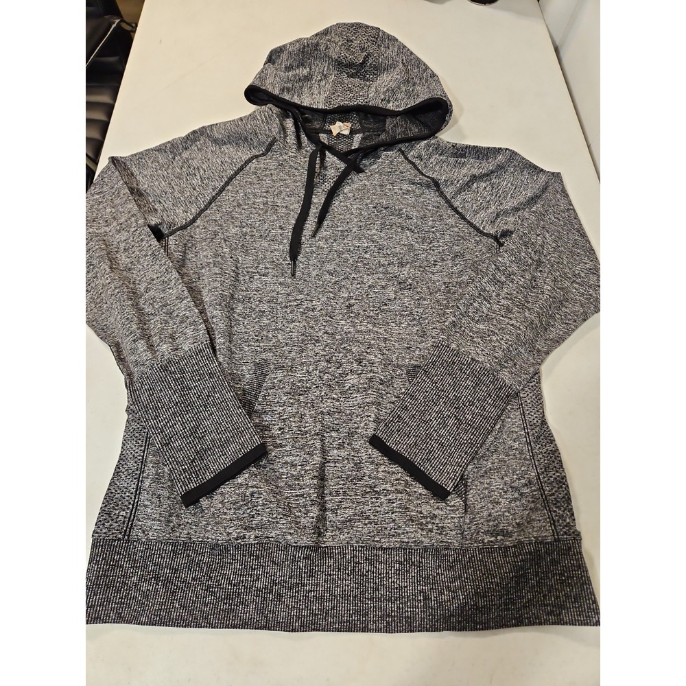 LUCY Sweat It Out Hoodie Womens Size Large Black/Gray Lightweight Athletic(742
